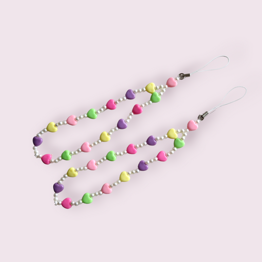 Puhelinkoru värikkäillä sydämillä Lover.