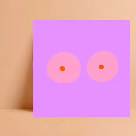 Pinkki tissipostikortti.