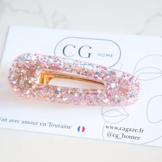 Tuotekuva glitterhiusklipsi vaaleanpunainen metalli.