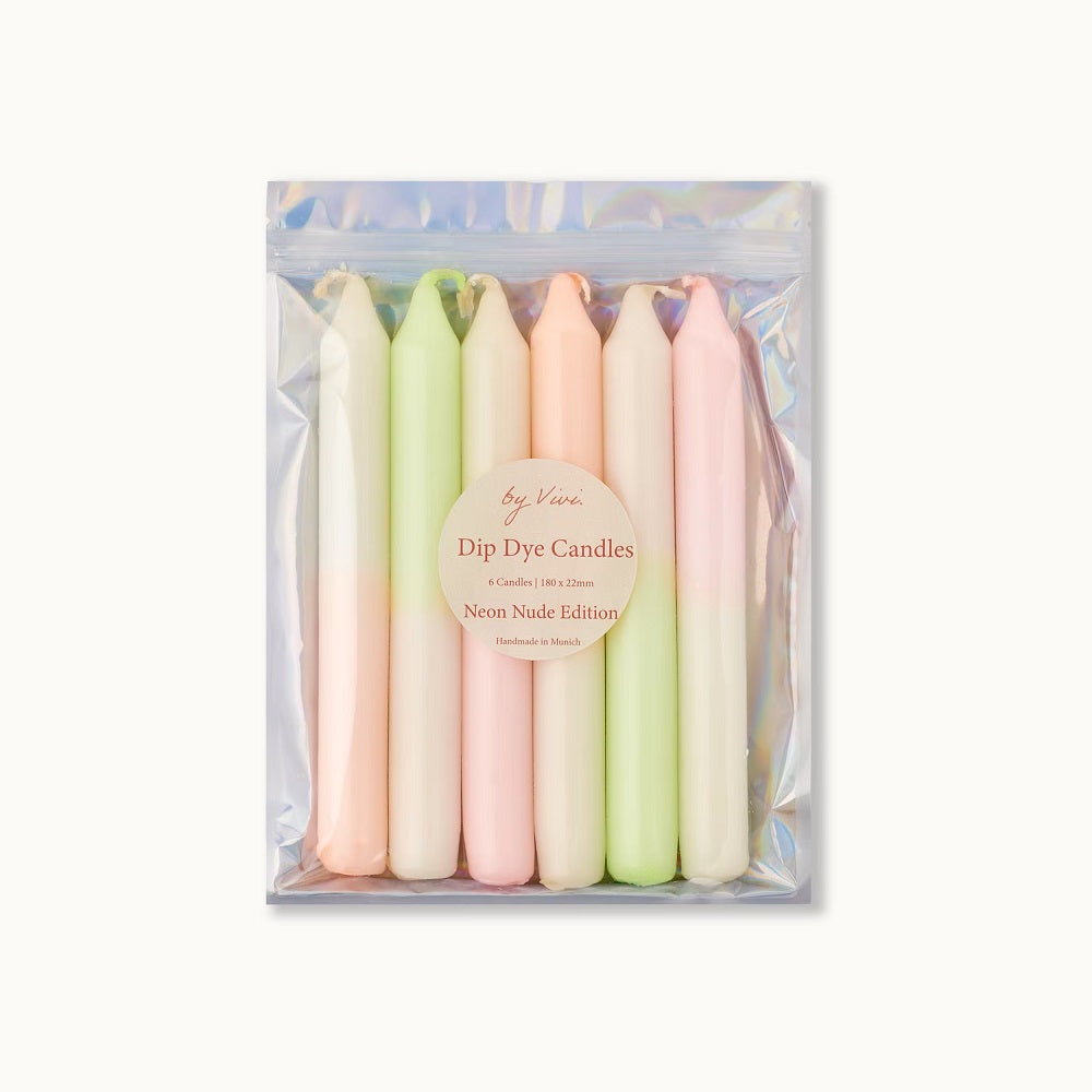 Kynttiläsetti Dip Dye Neon nude tuotekuva.